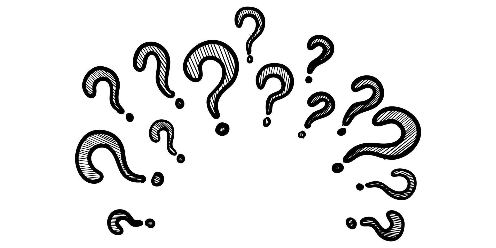 set-of-hand-drawn-question-marks-illustration-vector